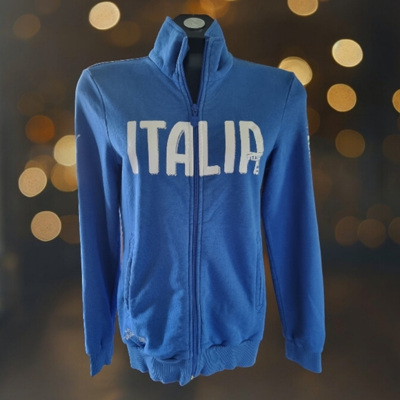 Rare Puma Vintage Italia National Soccer Athletic Track Sweatshirt Jacket - Picture 3 of 13